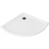 Mexen Flat Halbrunde flache Duschwanne 100 x 100 cm, weiß, schwarzer Siphon - 41101010B