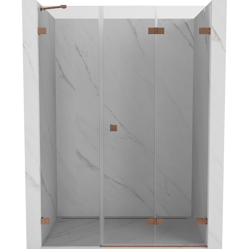 Mexen Lunar-F faltbare Duschkabinentür rechts 115 cm, transparent, gebürstetes Kupfer - 836S-115-050-65-00-P