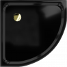 Mexen Flat Halbkreis-Duschwanne Slim 100 x 100 cm, schwarz, goldener Siphon - 41701010G