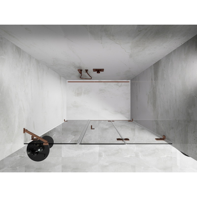 Mexen Lunar-F Falttür für die Dusche rechts 150 cm, transparent, gebürstetes Kupfer - 836S-150-050-65-00-P
