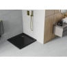 Mexen Flat quadratische Slim-Duschwanne 70 x 70 cm, schwarz, Ablaufgarnitur gold - 40707070G
