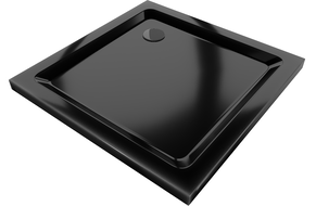 Mexen Flat Duschwanne quadratisch slim 70 x 70 cm, schwarz, schwarzer Siphon - 40707070B