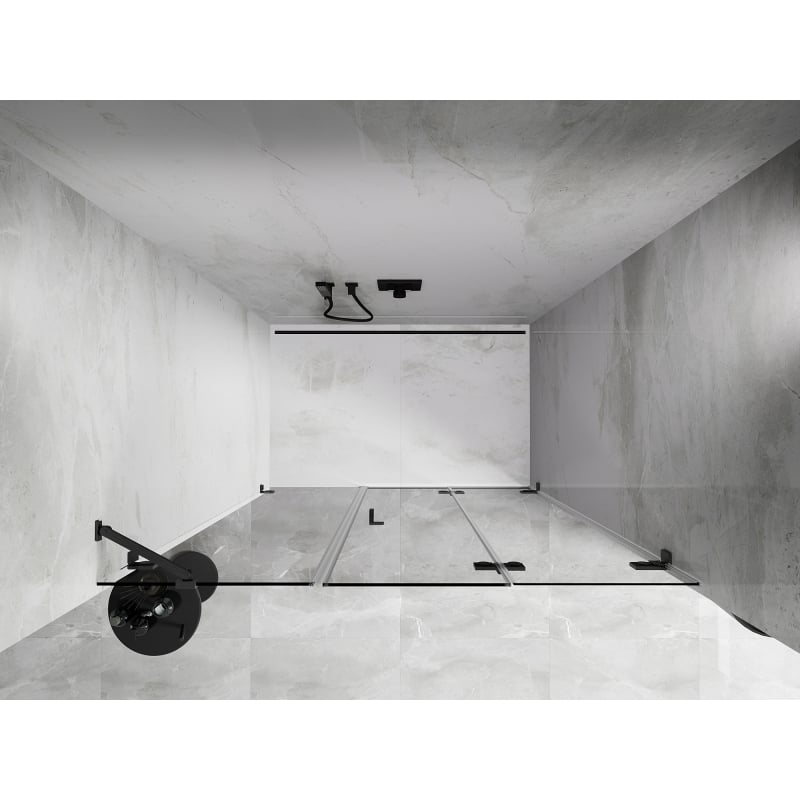 Mexen Lunar-F Duschabtrennung faltbar rechts 120 cm, transparent, gebürstet gun gray - 836S-120-050-66-00-P