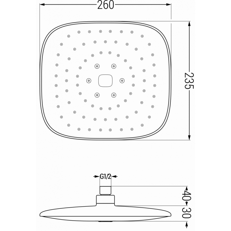 Mexen D-22 Regendusche 26x23 cm, Chrom - 79722-00