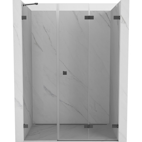Mexen Lunar-F Faltbare Duschabtrennung rechts 145 cm, transparent, Gun Grey gebürstet - 836S-145-050-66-00-P