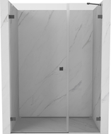 Mexen Lunar-B Duschabtrennung, links angeschlagen, Schwingtür, 135 cm, transparent, Gun Metal - 832S-135-050-95-00-L