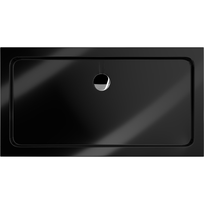 Mexen Flat rechteckige Duschwanne Slim 130 x 70 cm, schwarz, Chrom-Siphon - 40707013
