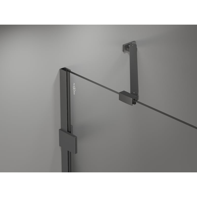 Mexen Lunar-F Duschfaltür rechts 110 cm, transparent, Gun Metal - 836S-110-050-95-00-P