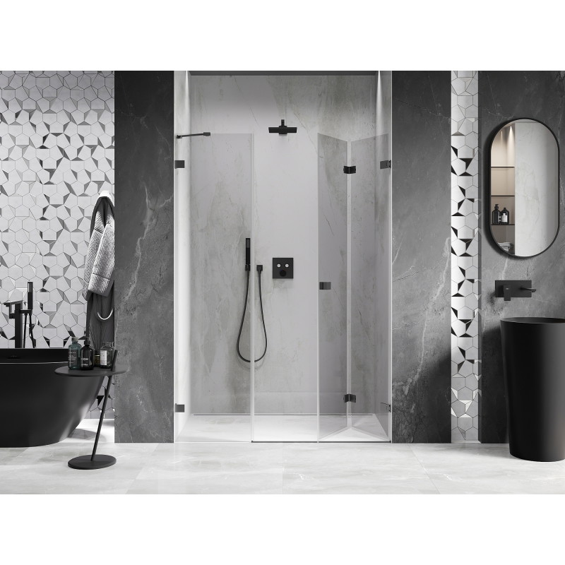 Mexen Lunar-F Duschfaltür rechts 110 cm, transparent, Gun Metal - 836S-110-050-95-00-P