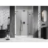 Mexen Lunar-F Falttür-Duschwand rechts 115 cm, transparent, Gun Metal - 836S-115-050-95-00-P