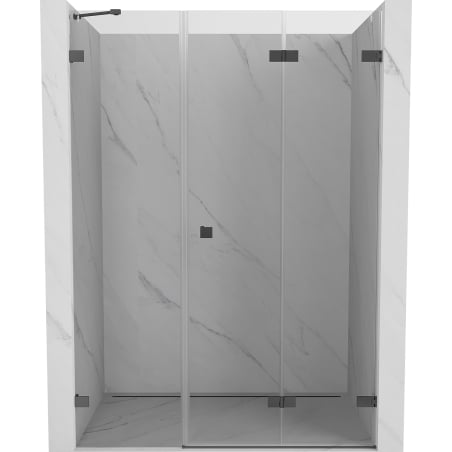 Mexen Lunar-F Duschfaltür rechts 125 cm, transparent, Gun Metal - 836S-125-050-95-00-P