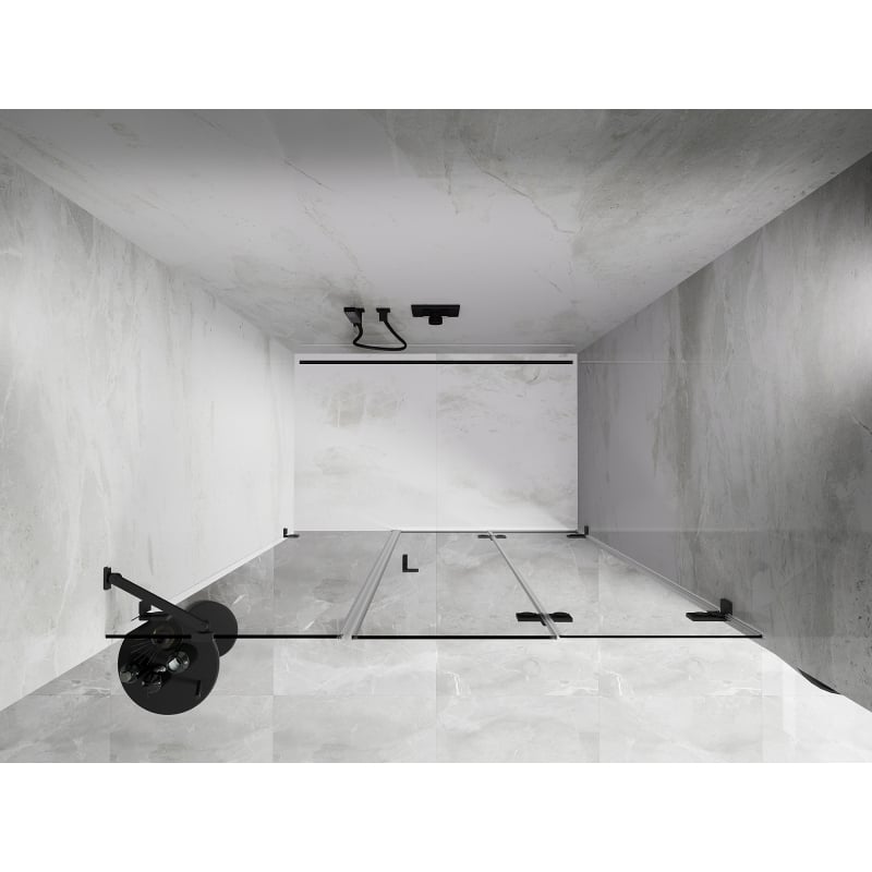 Mexen Lunar-F Duschfaltür rechts 125 cm, transparent, Gun Metal - 836S-125-050-95-00-P
