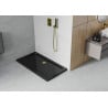 Mexen Flat rechteckige Duschwanne slim 140 x 70 cm, schwarz, goldener Siphon - 40707014G
