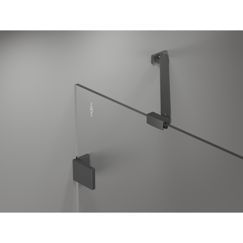 Mexen Lunar-F Klappduschabtrennung rechts 135 cm, transparent, Gun Metal - 836S-135-050-95-00-P