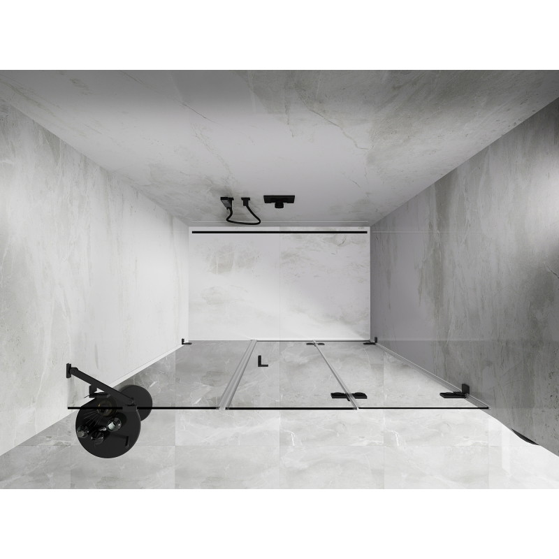 Mexen Lunar-F Klappduschabtrennung rechts 135 cm, transparent, Gun Metal - 836S-135-050-95-00-P