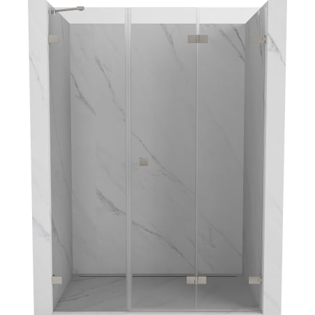 Mexen Lunar-F Falttür Duschabtrennung rechts 125 cm, transparent, gebürsteter Nickel - 836S-125-050-97-00-P