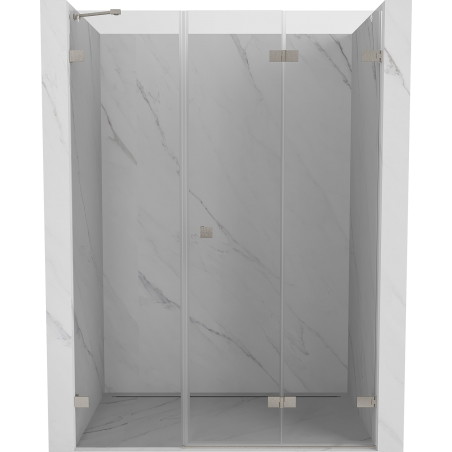 Mexen Lunar-F Falttür, rechte Version, 135 cm, transparent, gebürsteter Nickel - 836S-135-050-97-00-P