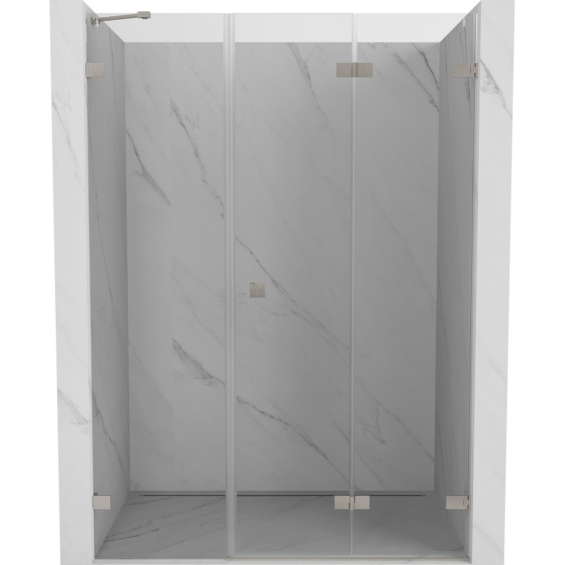 Mexen Lunar-F Faltbare Duschtür rechts 150 cm, transparent, gebürsteter Nickel - 836S-150-050-97-00-P