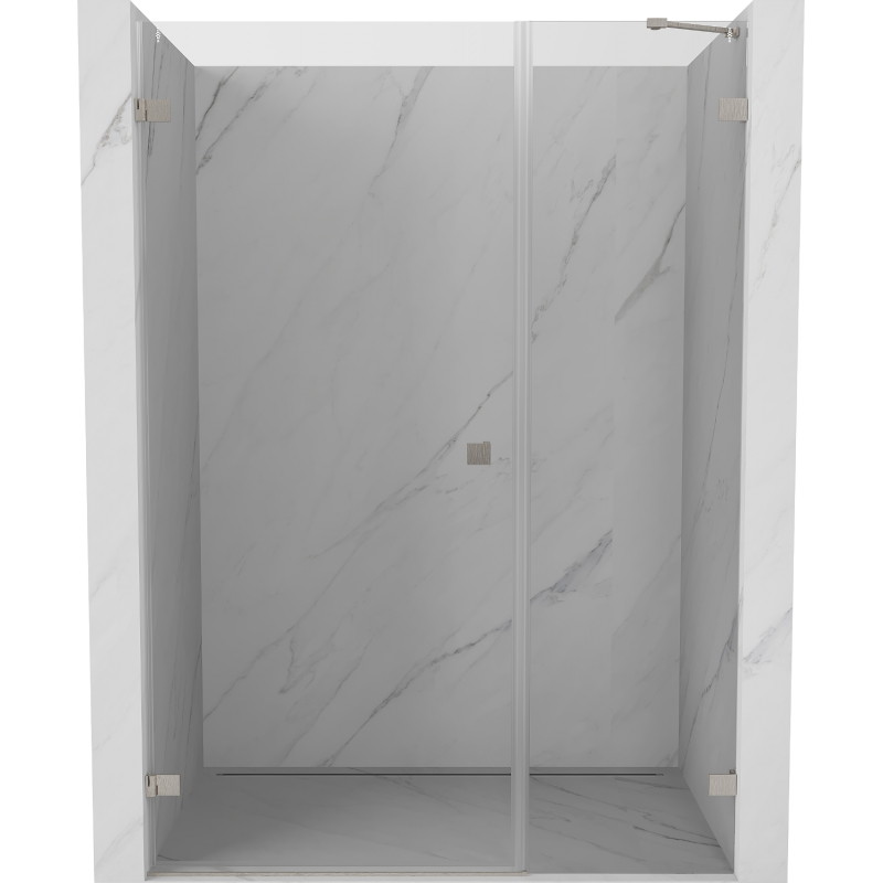 Mexen Lunar-B Duschschwenktüren links 140 cm, transparent, gebürsteter Nickel - 832S-140-050-97-00-L
