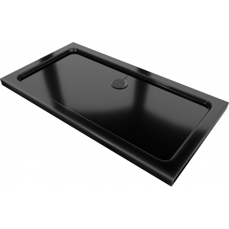 Mexen Flat Rechteckige Duschwanne Slim 140 x 70 cm, Schwarz, einschließlich schwarzem Siphon - 40707014B