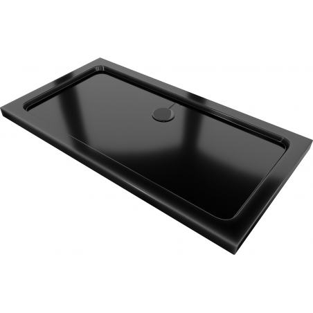 Mexen Flat rechteckige Slim-Duschwanne 140 x 70 cm, schwarz, schwarzer Siphon - 40707014B