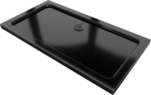 Mexen Flat rechteckige Duschwanne slim 120 x 70 cm, schwarz, schwarzer Siphon - 40707012B