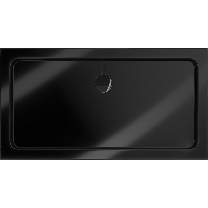 Mexen Flat rechteckige Duschwanne slim 130 x 70 cm, schwarz, schwarzer Siphon - 40707013B