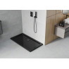 Mexen Flat rechteckige Duschwanne Slim 130 x 70 cm, schwarz, Siphon schwarz - 40707013B