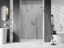 Mexen Lunar-F L Falttür, Dusche links 125 cm, transparent, Chrom - 836SL-125-050-01-00-L