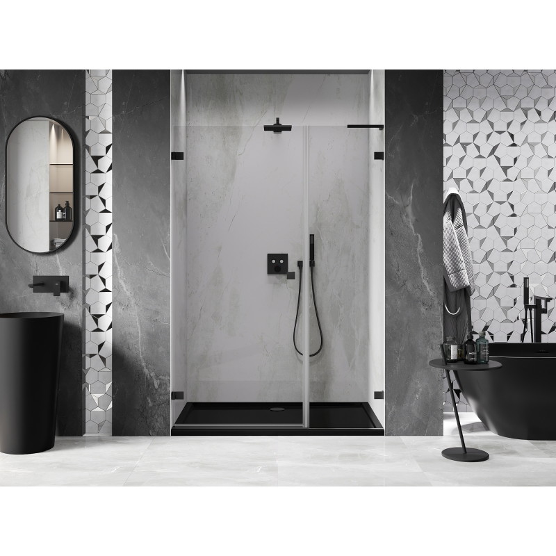 Mexen Lunar-B L Schwingduschtür links 150 cm, transparent, schwarz - 832SL-150-050-70-00-L