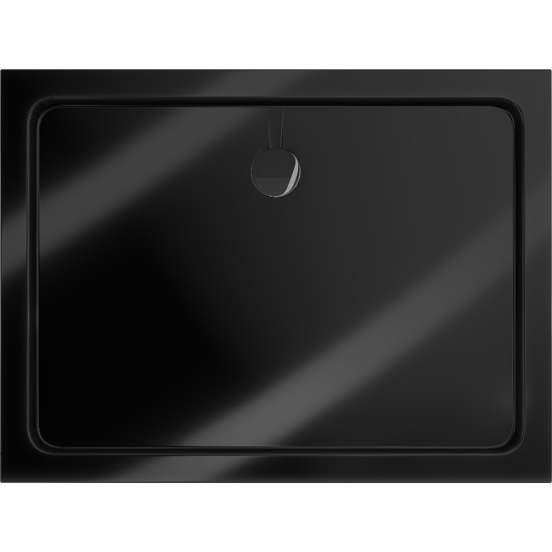 Mexen Flat rechteckige Duschwanne Slim 90 x 80 cm, schwarz, schwarzer Siphon - 40708090B