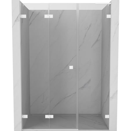 Mexen Lunar-F L Faltbare Duschabtrennung links 120 cm, transparent, weiß - 836SL-120-050-20-00-L