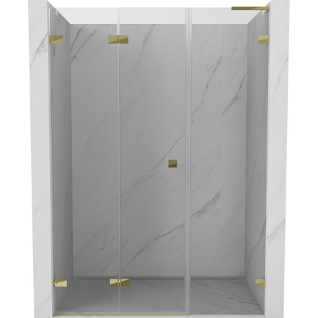 Mexen Lunar-F L Faltbare Duschabtrennung links 110 cm, transparent, gold - 836SL-110-050-50-00-L