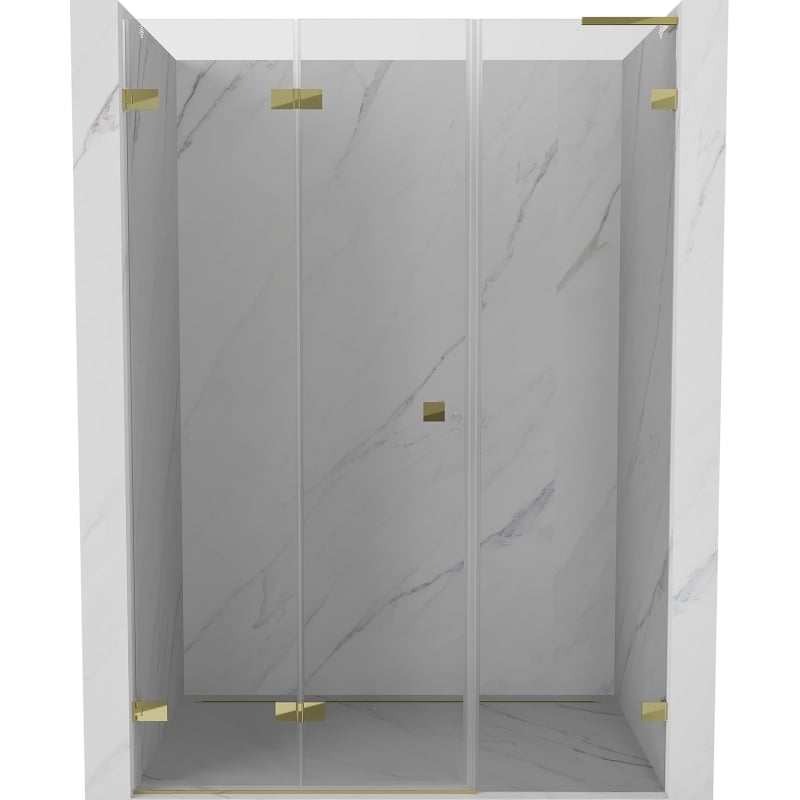 Mexen Lunar-F L faltbare Duschtür links 120 cm, transparent, gold - 836SL-120-050-50-00-L