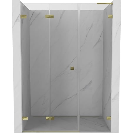 Mexen Lunar-F L Falttür Dusche links 130 cm, transparent, gold - 836SL-130-050-50-00-L