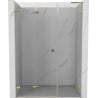 Mexen Lunar-F L faltbare Duschabtrennung links 140 cm, transparent, gold - 836SL-140-050-50-00-L