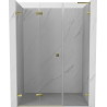Mexen Lunar-F L faltbare Duschkabinentür links 150 cm, transparent, gold - 836SL-150-050-50-00-L