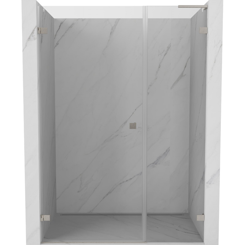 Mexen Lunar-B L Duschpendeltür links 130 cm, transparent, gebürstetes Nickel - 832SL-130-050-97-00-L