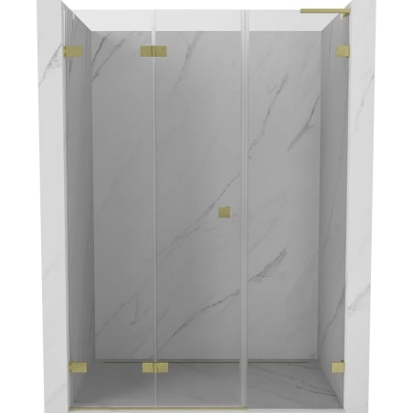 Mexen Lunar-F L klappbare Duschtür links 120 cm, transparent, gebürstetes Gold - 836SL-120-050-55-00-L