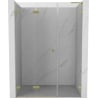 Mexen Lunar-F L Faltbare Duschtür links 150 cm, transparent, gold gebürstet - 836SL-150-050-55-00-L