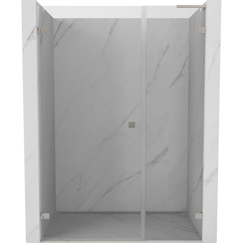 Mexen Lunar-B L Schiebetür Dusche links 135 cm, transparent, gebürstetes Nickel - 832SL-135-050-97-00-L