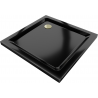 Mexen Flat Duschwanne quadratisch slim 100 x 100 cm, schwarz, Siphon gold- 40701010G