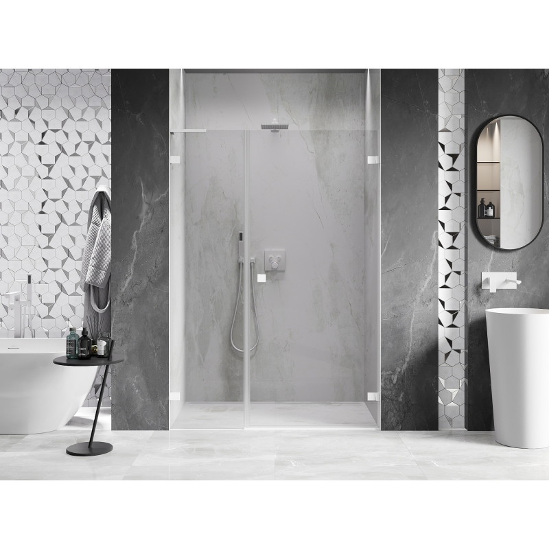Mexen Lunar-B L Duschdrehtür rechts 110 cm, transparent, weiß - 832SL-110-050-20-00-P