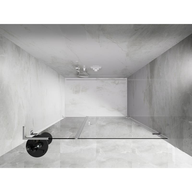 Mexen Lunar-B L Duschdrehtür rechts 110 cm, transparent, weiß - 832SL-110-050-20-00-P