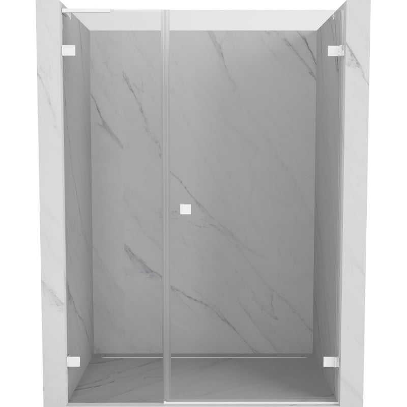 Mexen Lunar-B L Duschwand, schwenkbar rechts, 120 cm, transparent, weiß - 832SL-120-050-20-00-P