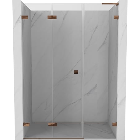Mexen Lunar-F L faltbare Duschabtrennung links 125 cm, transparent, Roségold - 836SL-125-050-60-00-L