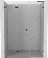 Mexen Lunar-F L faltbare Duschabtrennung links 140 cm, transparent, Roségold - 836SL-140-050-60-00-L