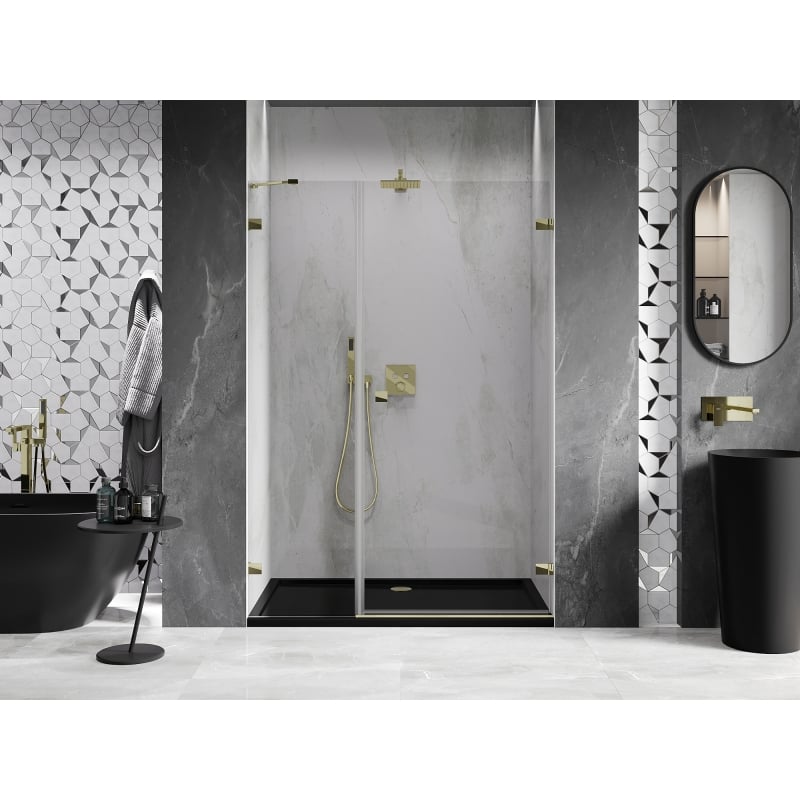 Mexen Lunar-B Duschdrehtür rechts 110 cm, transparent, gold - 832S-110-050-50-00-P