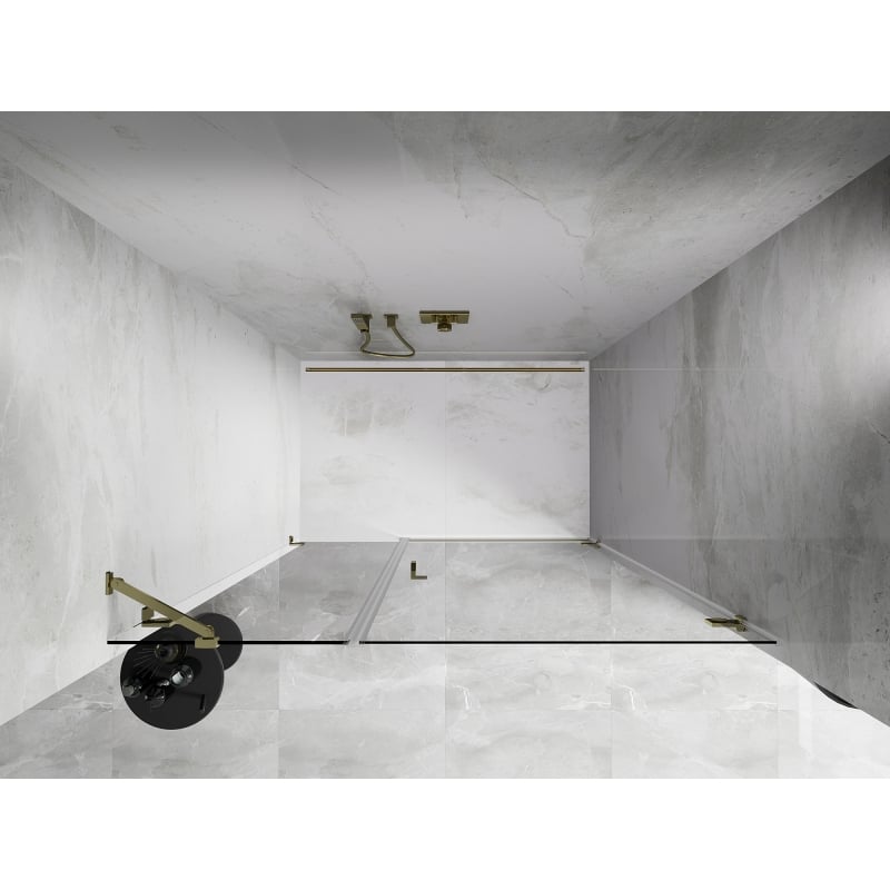 Mexen Lunar-B Duschflügeltüre rechts 120 cm, transparent, gold - 832S-120-050-50-00-P