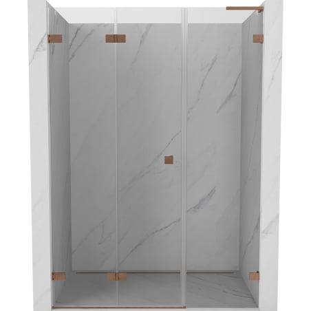 Mexen Lunar-F L Falttür für Dusche links 110 cm, transparent, gebürstetes Kupfer - 836SL-110-050-65-00-L